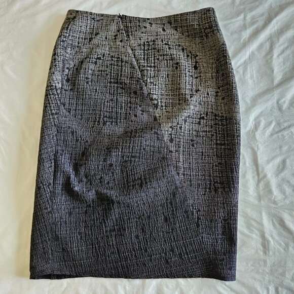 Les Copains Skirt L Knee Length Front Fold Grey Textured Lined Circle Sz EUR 42 - Picture 14 of 14